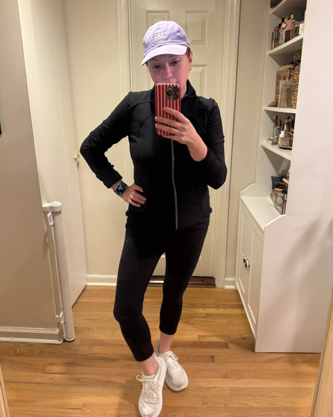 Kassidy Silva wearing the lululemon jacket in black