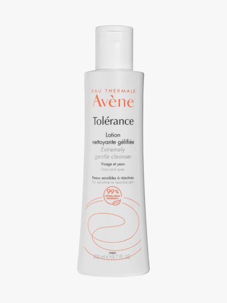 Avene Tolerance Extremely Gentle Cleanser in branded component on a light gray background